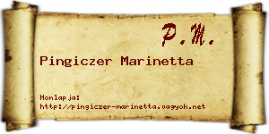 Pingiczer Marinetta névjegykártya